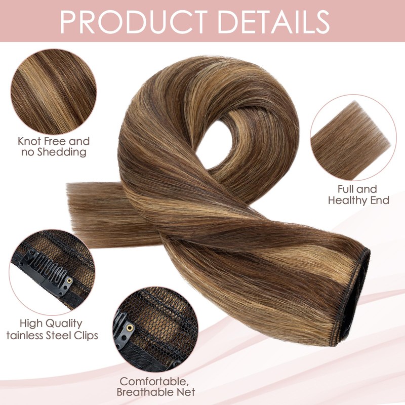 THD Clip-in Extensions, Real Hair, Pack of 1, 5 Clips