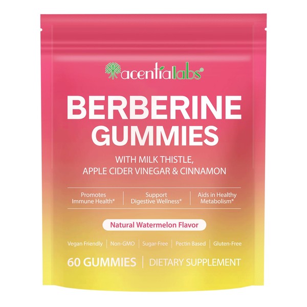 Berberine Gummies with Ceylon Cinnamon, Berberine Supplement for Metabolism, Energy,