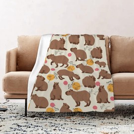 ubnlkto Capybara Blanket, Capybara Gifts, Capybara Stuff for Capybara Lovers, Capybara Blankets for Girls Boys Women Men, Capybaras Throw Blanket for Couch Sofa Bedroom Camping Travel 60"x80"