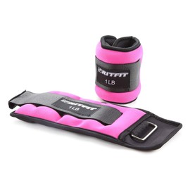 RitFit Ankle/Wrist Weights (1 Pair) with Fully Adjustable Strap for Arm, Hand & Leg - Best for Walking, Jogging, Gymnastics, Aerobics (RedNew - 1 lbs Pair)
