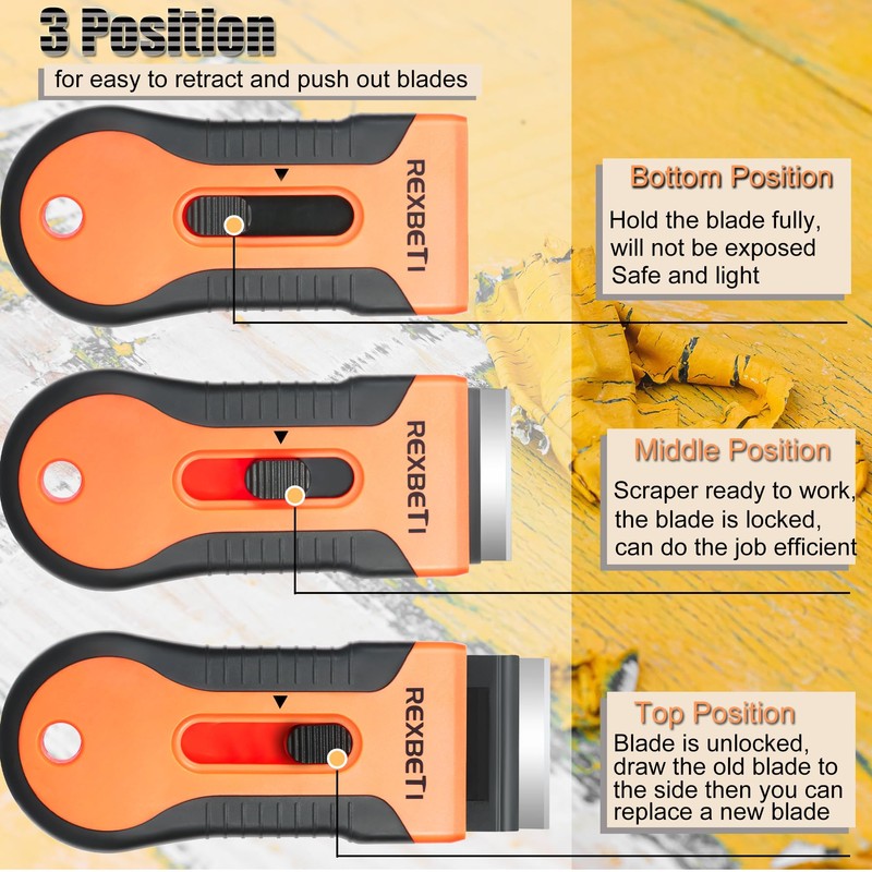 REXBETI Razor Blade Scraper Tool, 2 Pack Razor Scraper Set