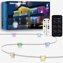 Christmas Lights Indoor/Outdoor, Eternity String Lights IP67 Waterproof, 66ft RGB Strip Light for Outside Yard and Patio Decorations, Permanent Outdoor Lights, Room Decor Led Light Work with Alexa