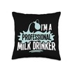 Funny Professional Milk Drinker Milk Splash Farmers Throw Pillow