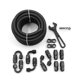 10AN 20FT Fuel Line Hose Kit with Fitting, Nylon Stainless Steel Braided 5/8" CPE Fuel Oil Hose- 14.27mm ID (AN10, Nylon)