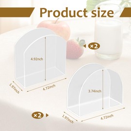 4 Pieces of Napkin Holder, Acrylic Napkin Holder, 2 Sizes to Choose From, Strong and Wear-Resistant, Widely Used in Bars, Banquets, Restaurants (Transparent)