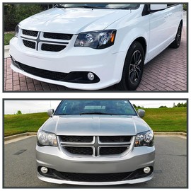 Spec-D Tuning Black Headlights Compatible with 2011-2018 Dodge Grand Caravan, 08-16 Chrysler Town & Country, L+R Pair Head Lights Lamps Assembly