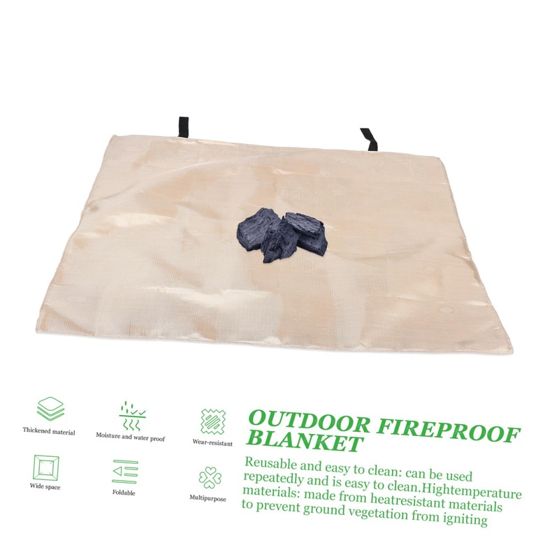 WHAMVOX Fireproof BBQ Mat High Temperature Resistant Grill Blanket Portable