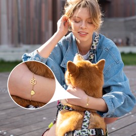 Dog Mom Mothers Day Gifts C Initial Bracelet with Heart Pet Memorial Gifts for Pet Lover for Women Adjustable Dainty Gold Bracelet Gift for Sister/Daughter Birthday Anniversary Gold Jewelry