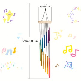 pclapora Wind Chimes, Colourful Music Wind Chimes, Wind Chimes Aluminium Tubes, Garden Wind Chimes, Wind Chime for Outdoor Hanging for Indoors, Outdoors, Garden, Yard Home, Decoration