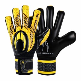 HO Soccer HG Initial NG Hardground Unisex Kids Goalkeeper Gloves, Black/Yellow, Size 7