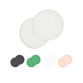 Waggo Habit Silicone Dog Placemat for Small Medium and Large Breeds - Modern Heavyweight Silicone Dog Mat, Dishwasher Safe, Solid Placemat - Set of 2 (Medium, Light Grey)