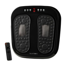 Bluestone Foot Massager – Vibrating Platform with Rotating Acupressure for Feet and Legs with Remote Control Included (Black)