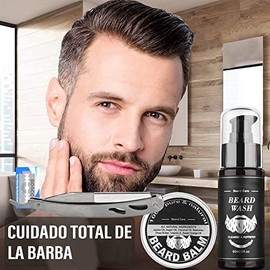 12 en 1 Barba Kit Cuidado, Con Crecimiento de Barba Rodillo, Shampoo Barba, Peine Barba, Cepillo Barba, Aceite Barba, Balsamo Barba, Navaja de Afeitar, para Regalo Perfecto para Hombre para Hombres o Papás