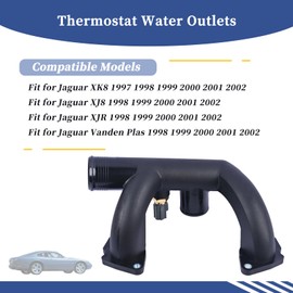 Getfarway Engine Coolant Outlet Pipe With Sensor 96JV8A504BD Compatible with Jaguar XK8 XJ8 XJR Vanden Plas 1997-2002 Replace AJ85885 LNA1600AA Thermostat Cover Outlet Pipe w/Sensor