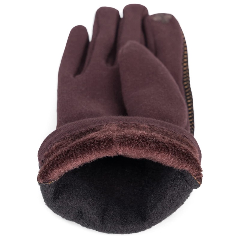 styleBREAKER 09010029 Women's Touchscreen Gloves with Ribbed Pattern and Fleece