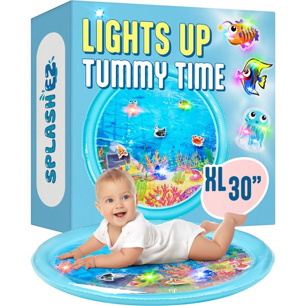 SplashEZ Lights Up Tummy Time Water Mat for Babies, 30"
