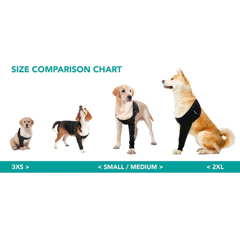 Suitical Recovery Sleeve Dog, Extra Small, Black