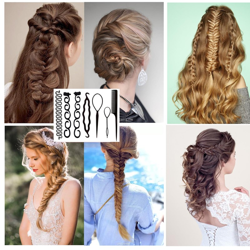 Doyime Hair Styling Tools [7 Pieces] Hair Braiding Tools Multi-functional