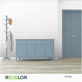 RECOLOR Recycled Interior Matte Finish Latex Paint for Walls and Furniture, 1 Quart, Chalk - Steel