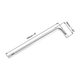 sourcing map Socket Accessory Set of 2 Pcs, 13mm 6-Point Deep Socket 6" L-Shape Extension Handle with 1/4" Drive