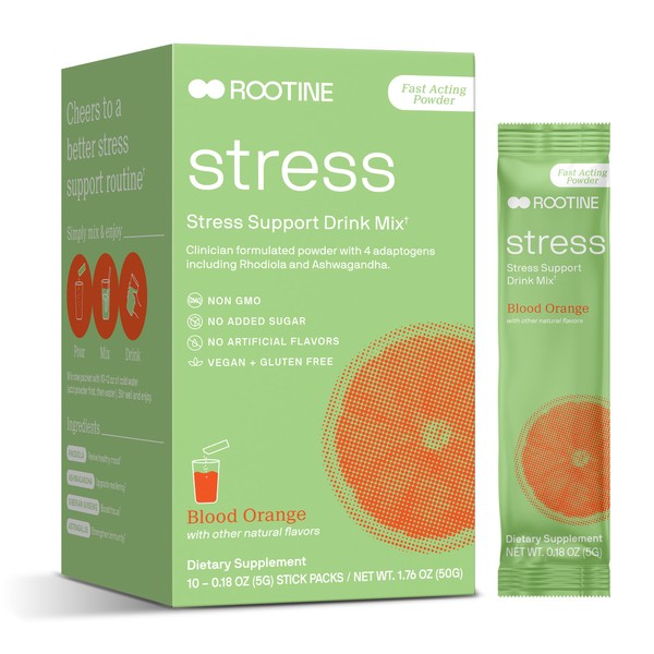 Rootine Stress Support Calm Drink Mix Supplement to Help Energy,