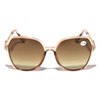 V.W.E. Women Hexagonal Oversized Bifocal Reading Sunglasses - Metal Temple