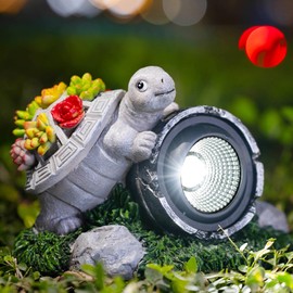 XPSCOCO Solar Garden Outdoor Statues Turtle Spotlights,Tortoise Statue for Patio,Lawn Decor Tortoise Statue for Patio, Balcony, Yard Ornament,Unique Housewarming Gifts