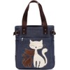 Classic Canvas Tote Bag Casual Elegant Shoulder Bag Clever Cat
