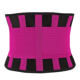 Breathable Warming Waistband Soft Adjustable Abdominal Wrap Waist Back Support BeltRed M