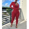 Nimsruc Two Piece Outfits For Women Long Sleeve Bodycon Tracksuit