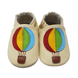 YALION Baby Moccasins Leather Toddler Shoes Soft Sole Leather Baby Shoes for Boys Girls(12-18 Months, Beige-AB)