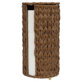 ROSOS Toilet Paper Storage with Lid, Toilet Paper Basket for Storage, Waterproof Toilet Tissue Holder for Bathroom, Freestanding Toilet Paper Storage Basket for 3 Rolls, Brown