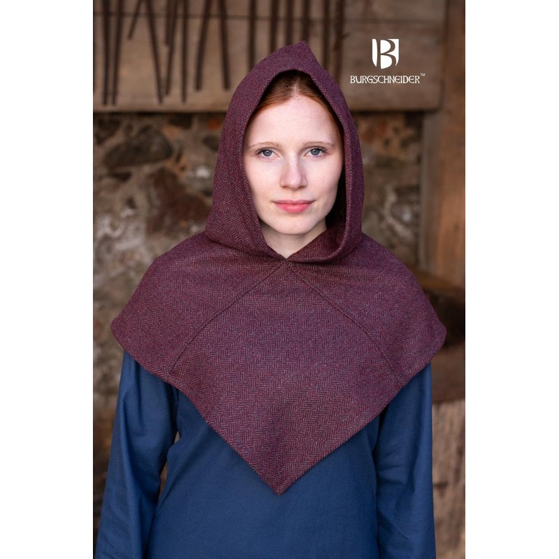 Burgschneider - Skjoldehamn Gugel Knud Herringbone - Bordeaux Grey (L/XL,
