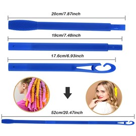 Magic Hair Curlers Spiral Curls Styling Kit, 18 No Heat Hair Curlers and 1 Styling Hooks for Extra Long Hair Up To 22" (55 cm) (Pink&Orange (18PC))
