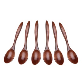 6 PCS Honey Spoon, Natural Wooden Spoon, Wooden Teaspoons, Small Wooden Spoons, Soup Spoons Wooden Tableware Coffee Spoon Wood Kitchen Accessories for Coffee, Honey, Sugar