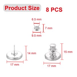 Buaak 8 Pcs Curtain Magnets Clips, Magnetic Curtain Buckle, Curtain Accessories, Shower Curtain Magnets, Curtain Buckle Strong Magnetic Tool-Free for Curtains, Shower Liners (Round, 17mm)