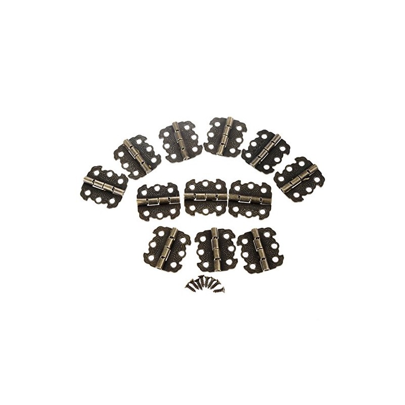 12Pcs Antique Butterfly Shapped Hinges Butt Hinges Connectors with Screws
