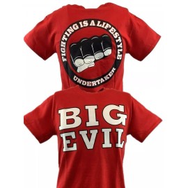 Hybrid Tees Undertaker Big Evil Fighting Is Lifestyle Mens Red T-shirt - 3XL