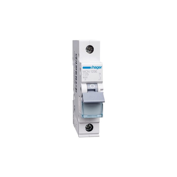 Circuit Breaker 1P C 25A 6kA AC MCN125E hager polo