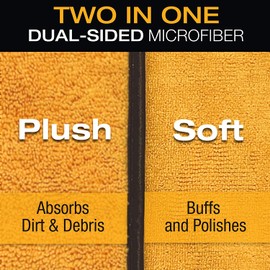 SoLiD Multipurpose Plush Microfiber Cleaning Cloth Towel for Household, Car Washing, Drying & Auto Detailing - 16" x 24" (6)