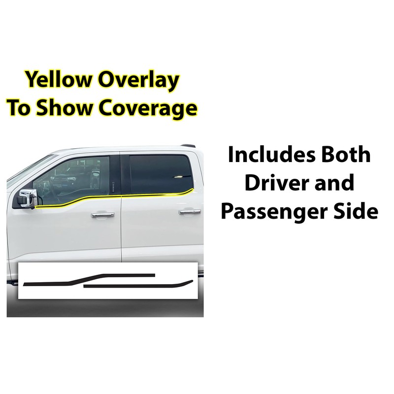 BOGAR TECH DESIGNS Side Window Chrome Delete Overlay Compatible with