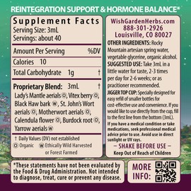 WishGarden Herbs ReBalance After Birth Hormonal - Plant-Based Herbal Supplement with Vitex Berry & Motherwort Supports Healthy Postpartum Hormone Levels and Postnatal Hormone Balance, 4oz