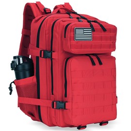 Lovelinks21 45L Tactical Assault Backpack 3 day assault pack with Molle Waterproof backpack Rucksack for Tactical Backpacks (Red)