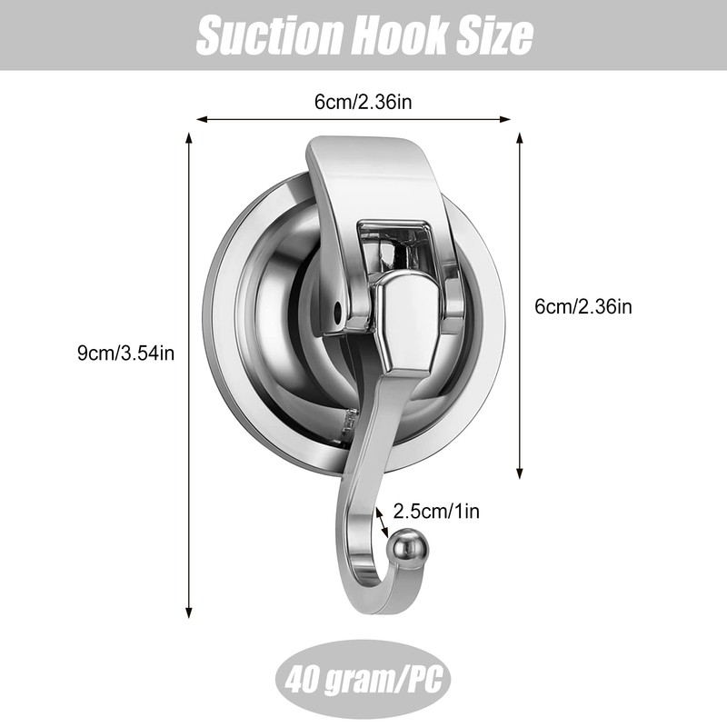 QZDAFFIC 2 PCS Suction Hooks, Premium Vacuum Hanging Suction Cup