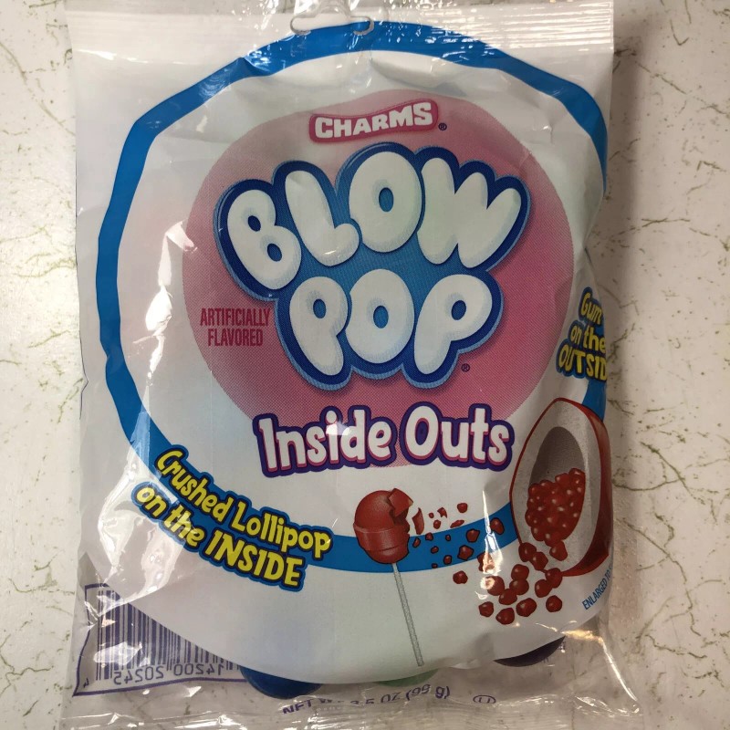 Charms Blow Pop "INSIDE OUTS"-Crushed Lollipops on the Inside/Gum on