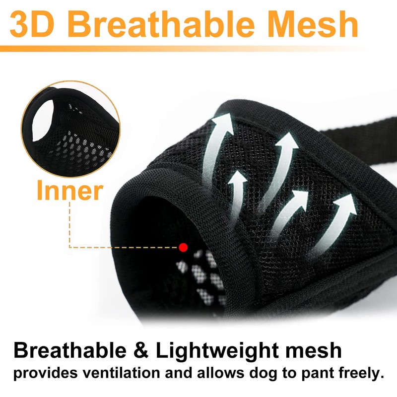 Dog Muzzle Soft Mesh Muzzle - Adjustable Breathable Dog Muzzle,