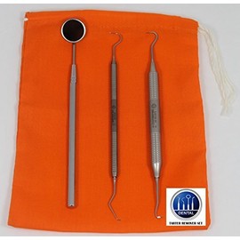 Dental Tartar Scraper and Remover Set with Storage Pouch
