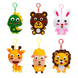 Kids Sewing Kit,6 Pcs Set Sewing Kit for Kids,Play N Learn Sewing Kit Kids,DIY Animal Hand Puppet Sewing Kits for Kids,for Beginners Girls and Boys Sewing Education