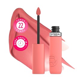 L’Oréal Paris Infaillible Le Matte Resistance Labial Líquido de Larga Duración por 16H, a Prueba de Agua, Color Intenso, con Ácido Hialurónico, Tono First Kiss