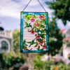 VEWOGARDEN W10xH15 inch Hummingbird Stained Glass Window Hangings, Suncatcher Panel